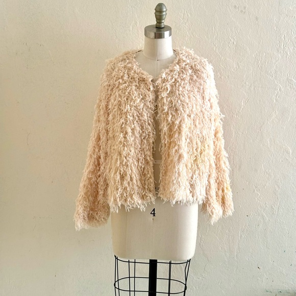 Shaggy cream cardigan bohemian festival jacket size s|m - Picture 9 of 10